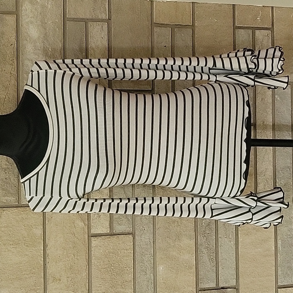 Free People Size XS Black and White stripes